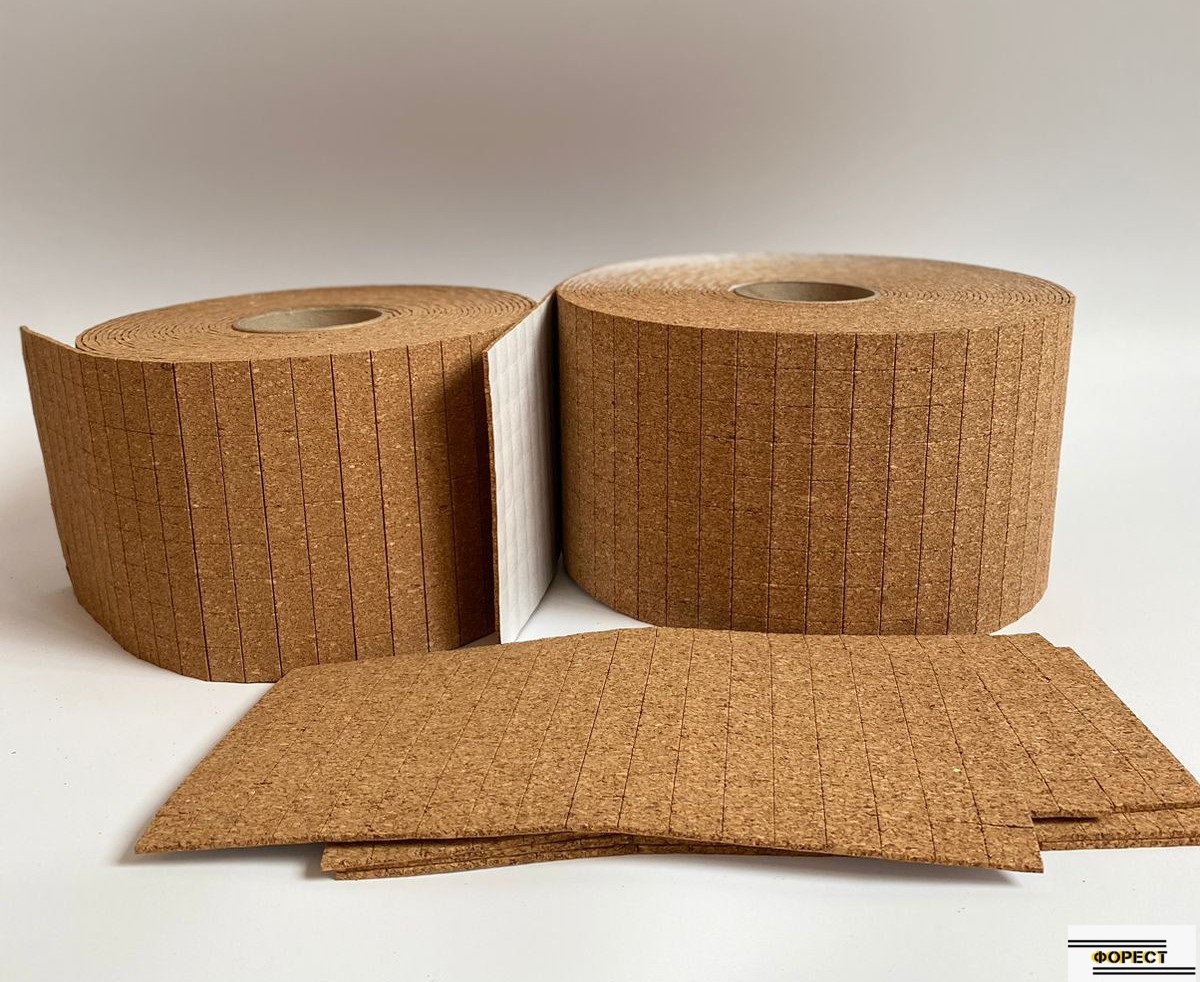 Пробковая прокладка самоклеящаяся, 18*18*3 мм, 10 000 шт в рулоне
